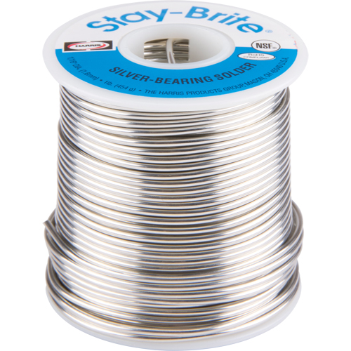Stay-Brite&reg; Solders, Lead-Free, 96% Tin 4% Silver, Solid Core, 0.0625" Dia. Les Distributions ICE