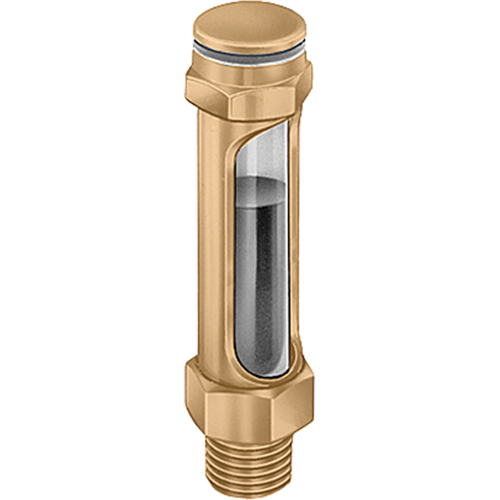 Indicateurs de niveau &agrave; liquide en laiton - Droits, Filet&eacute;, 14-1/4" lo, 225°F (107,22° C) Les Distributions ICE