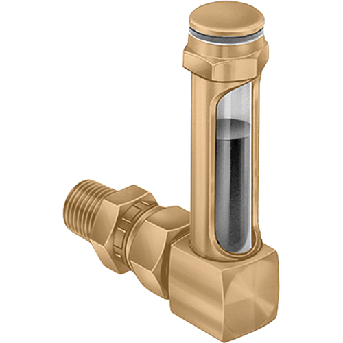Indicateurs de niveau &agrave; liquide en laiton - Raccords universels, Filet&eacute;, 8-11/16" lo, 225°F (107,22° C) Les Distributions ICE