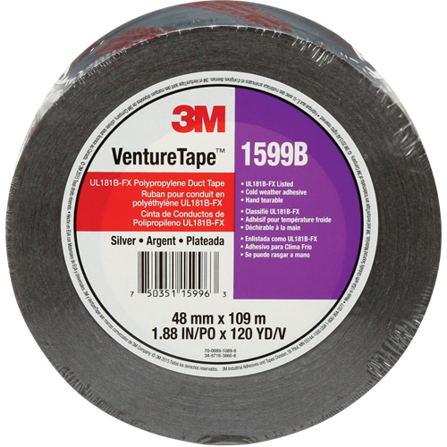 Ruban en polypropyl&egrave;ne Venture Tape 1599B, 3 mils, Argent, 48 mm (2") x 109,7 m (359,9') Les Distributions ICE