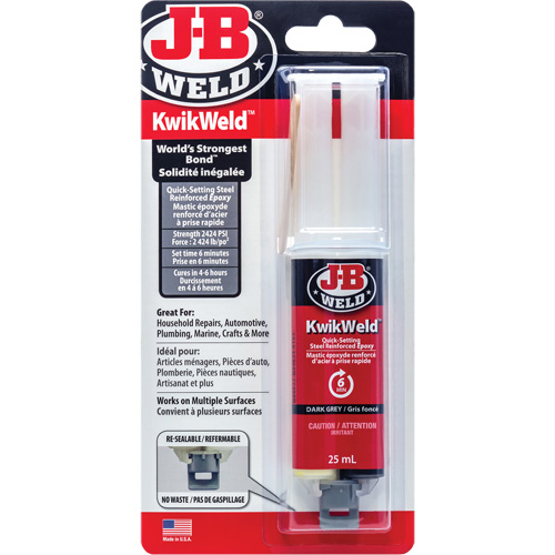 KwikWeld Adhesive, 25 ml, Syringe, Two-Part, Grey Les Distributions ICE
