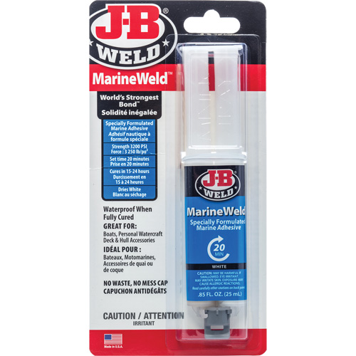 MarineWeld Adhesive, 25 ml, Syringe, Two-Part, White Les Distributions ICE