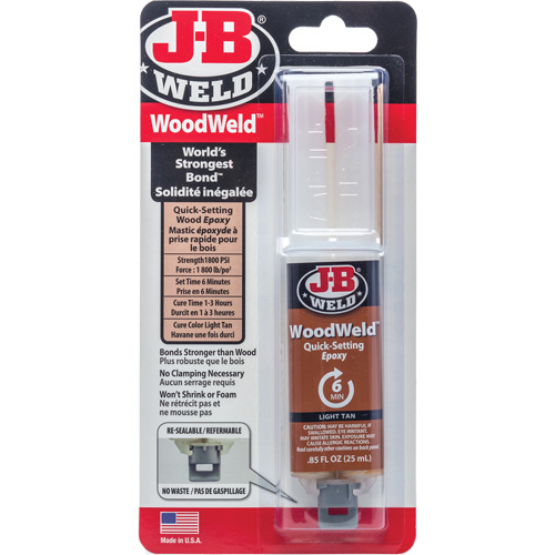 WoodWeld Adhesive, 25 ml, Syringe, Two-Part, Tan Les Distributions ICE