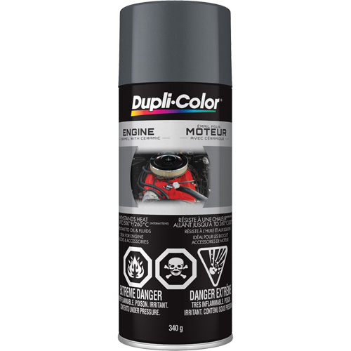 Peinture &agrave; &eacute;mail avec c&eacute;ramique pour moteur, Fonte grise, Tr&egrave;s brillant, 12 oz, Canette a&eacute;rosol Les Distributions ICE