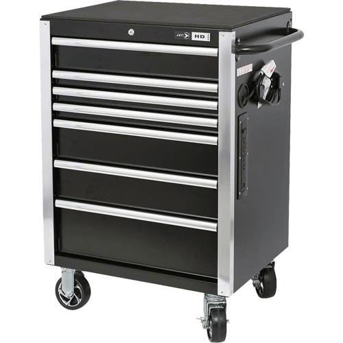 HDRC2807 HD Series Roller Cabinet, 7 Drawers, 27-4/5" W x 21-27/50" D x 40-31/100" H, Black Les Distributions ICE