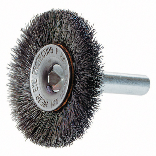 Brosses rotatives &agrave; fils cr&ecirc;p&eacute;s a/arbre 1/4", 3" dia., Fils 0,014", Arbre 1/4" Les Distributions ICE