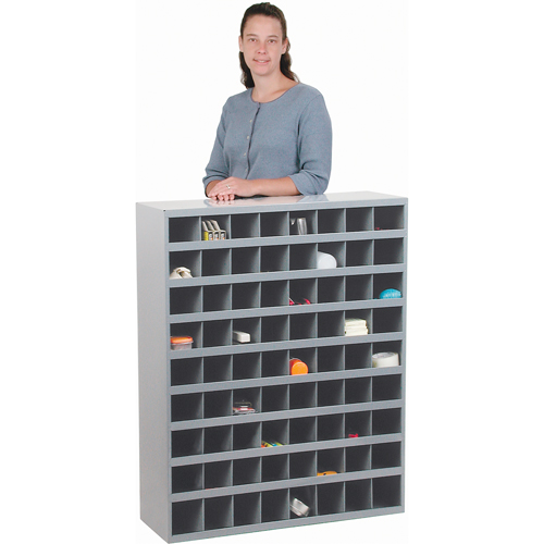 Steel Storage Bin Cabinet, 33-3/4" W x 12" D x 42" H, Grey Les Distributions ICE