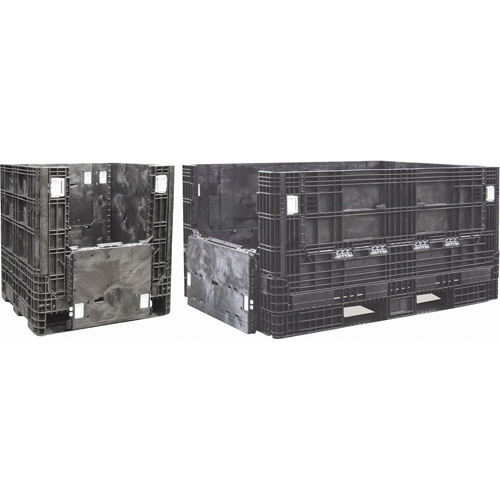 Collapsible Structural Polyethylene Containers, 48" L x 45" W x 25" H, Black Les Distributions ICE
