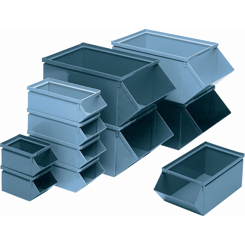 Bac en acier, Cap. 100 lb, 7-1/2" la x 15-1/2" p x 6" h, Bleu Les Distributions ICE