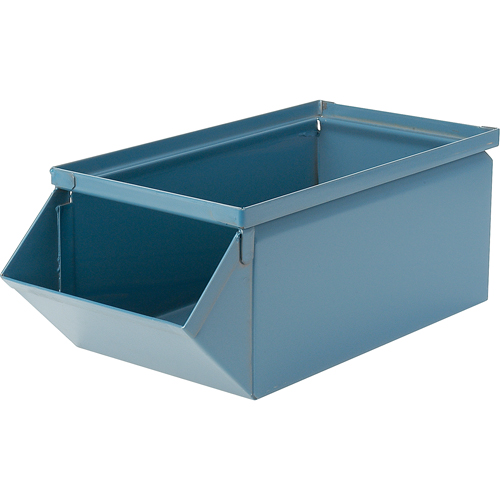 Bac en acier, Cap. 100 lb, 7-1/2" la x 15-1/2" p x 6" h, Bleu Les Distributions ICE