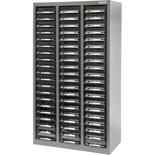 Casiers pour pi&egrave;ces KPC-300, Acier galvanis&eacute;, 60 tiroirs, 21-3/10" x 10-2/5" x 36-9/10", Gris Les Distributions ICE
