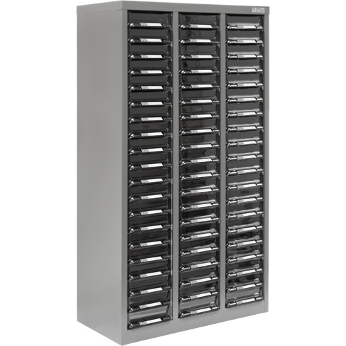 Casiers pour pi&egrave;ces KPC-300, Acier galvanis&eacute;, 60 tiroirs, 21-3/10" x 10-2/5" x 36-9/10", Gris Les Distributions ICE
