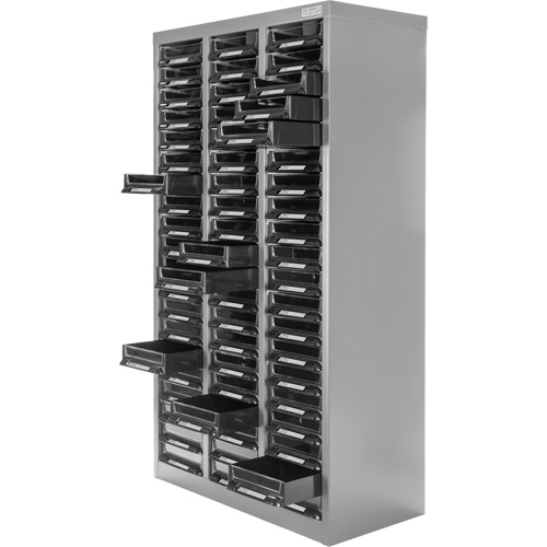 Casiers pour pi&egrave;ces KPC-300, Acier galvanis&eacute;, 60 tiroirs, 21-3/10" x 10-2/5" x 36-9/10", Gris Les Distributions ICE