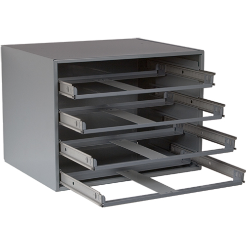 Casiers pour boîtes &agrave; compartiments, Acier, 4 compartiments, 20" la x 15-3/4" p, 15" h, Gris Les Distributions ICE