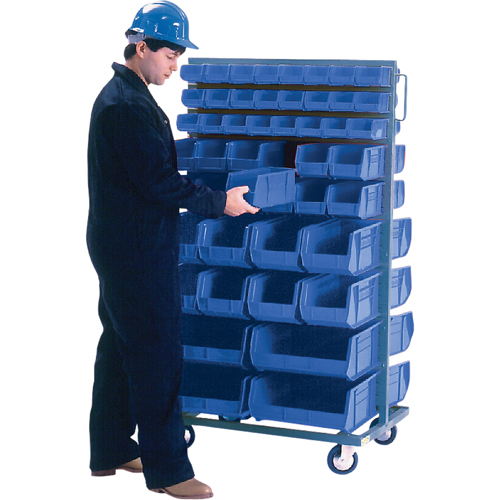 Support mobile deux c&ocirc;t&eacute;s pour bacs, &agrave; deux c&ocirc;t&eacute;s, 96 bacs, 36" la x 24" p x 63" h Les Distributions ICE