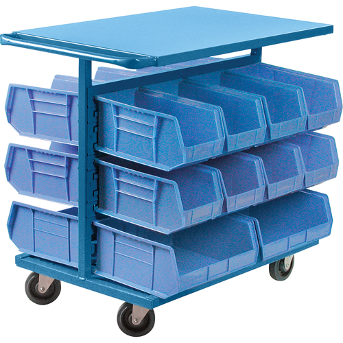 Chariot &agrave; bacs avec bacs, &agrave; deux c&ocirc;t&eacute;s, 20 bacs, 24" la x 38-1/2" p x 36-1/2" h Les Distributions ICE