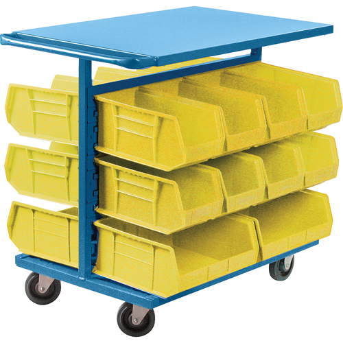 Bin Cart with Bins, Double-sided, 20 bins, 24" W x 38-1/2" D x 36-1/2" H Les Distributions ICE