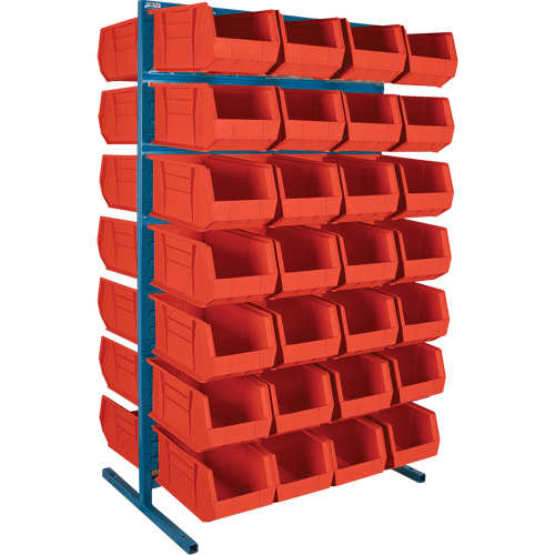 Support stationnaire deux c&ocirc;t&eacute;s pour bacs, 36" la x 24" p x 61" h, 56 bacs Les Distributions ICE