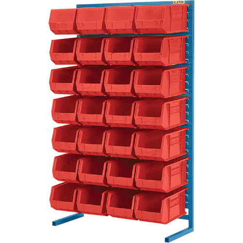 Single-Sided Stationary Bin Rack, 36" W x 12" D x 61" H, 28 Bins Les Distributions ICE