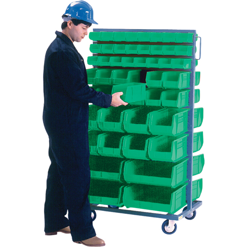 Support mobile deux c&ocirc;t&eacute;s pour bacs, &agrave; deux c&ocirc;t&eacute;s, 96 bacs, 36" la x 24" p x 63" h Les Distributions ICE
