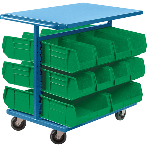 Chariot &agrave; bacs avec bacs, &agrave; deux c&ocirc;t&eacute;s, 20 bacs, 24" la x 38-1/2" p x 36-1/2" h Les Distributions ICE