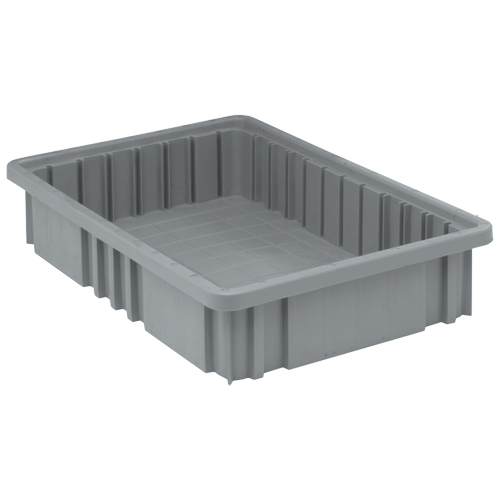 Divider Box&reg; Containers, Plastic, 16.5" W x 10.9" D x 3.5" H, Grey Les Distributions ICE