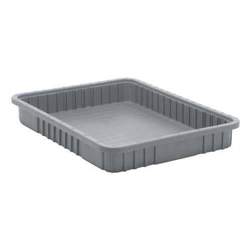 Divider Box&reg; Containers, Plastic, 22.5" W x 17.5" D x 3" H, Grey Les Distributions ICE