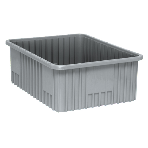 Divider Box&reg; Containers, Plastic, 22.5" W x 17.5" D x 8" H, Grey Les Distributions ICE
