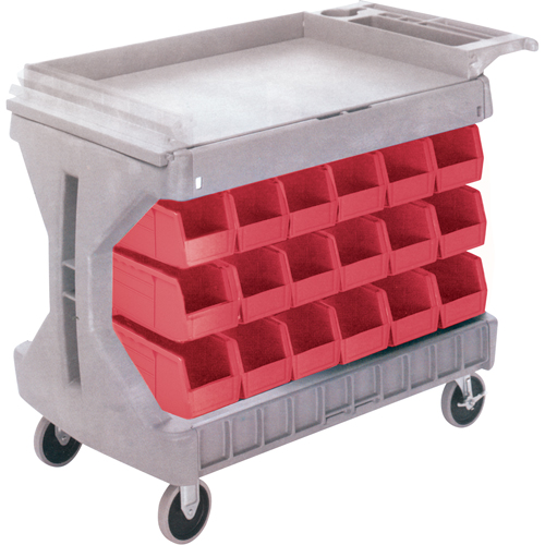 Pro Cart With Blue Bins, Double-sided, 36 bins, 45-5/18" W x 24" D x 34-3/4" H Les Distributions ICE