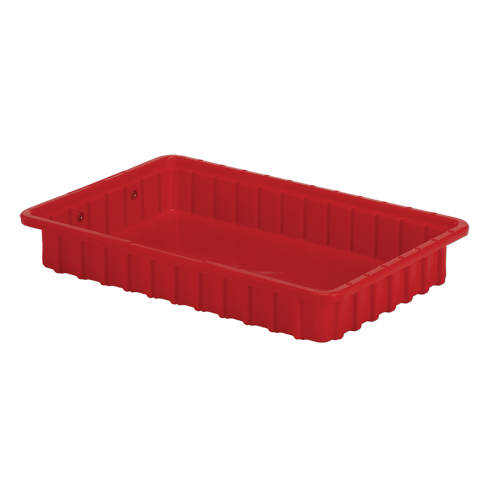 Divider Box&reg; Containers, Polyethylene, 16.5" W x 10.9" D x 2.5" H, Red Les Distributions ICE