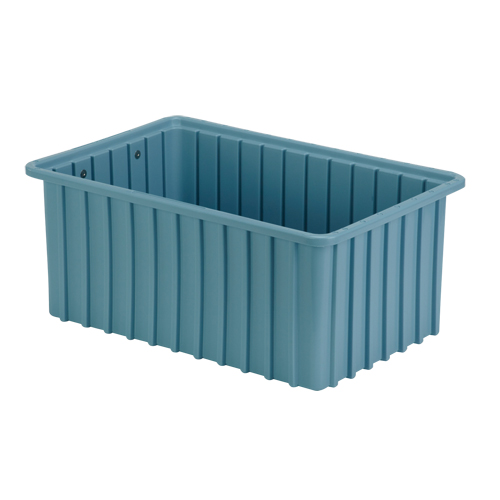 Divider Box&reg; Containers, Polyethylene, 16.5" W x 10.9" D x 7" H, Light Blue Les Distributions ICE