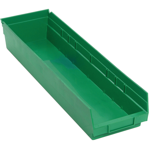 Shelf Bins, 6-5/8" W x 4" H x 23-5/8" D, Green, 50 lbs. Capacity Les Distributions ICE