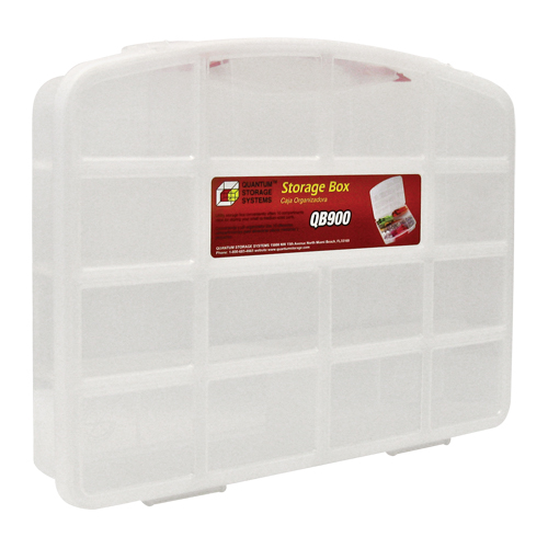 Bac de rangement clair avec compartiments, 13" la x 10-1/4" p x 2-3/8" h, 10 compartiments Les Distributions ICE