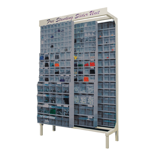 Free-Standing Tip-Out Bins Slider System, 48" W x 18" D x 77" H, 336 Drawers Les Distributions ICE