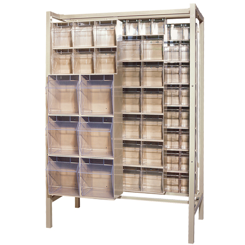 Free-Standing Tip-Out Bins Slider System, 51-1/4" W x 26" D x 77" H, 101 Drawers Les Distributions ICE