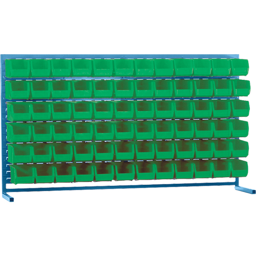 Rayonnage &agrave; persienne avec bacs, 72 bacs, 72" la x 15" p x 40" h Les Distributions ICE