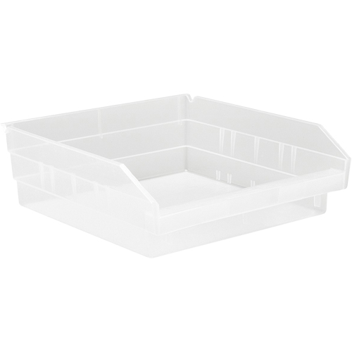 Shelf Bins, 11-1/8" W x 4" H x 11-5/8" D, Clear, 30 lbs. Capacity Les Distributions ICE