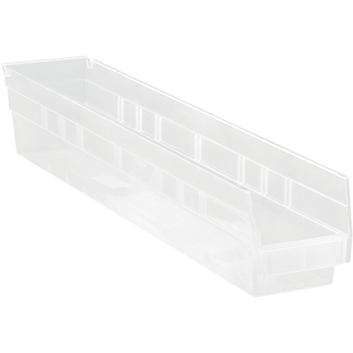 Shelf Bins, 4-1/8" W x 4" H x 23-5/8" D, Clear, 50 lbs. Capacity Les Distributions ICE