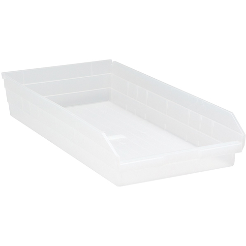 Bacs de rangement pour tablettes, 11-1/8" la x 4" H x 23-5/8" p, Transparent, Capacit&eacute; 50 lb Les Distributions ICE
