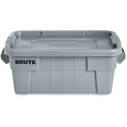 Bac de stockage Brute avec couvercle, 27,88” p x 16,5” la x 10,7" h, Capacit&eacute; 112 lb, Gris Les Distributions ICE