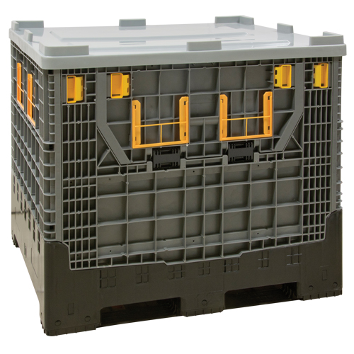 Collapsible Bulk Container, 47.2" L x 39.4" W x 39.4" H, Grey Les Distributions ICE