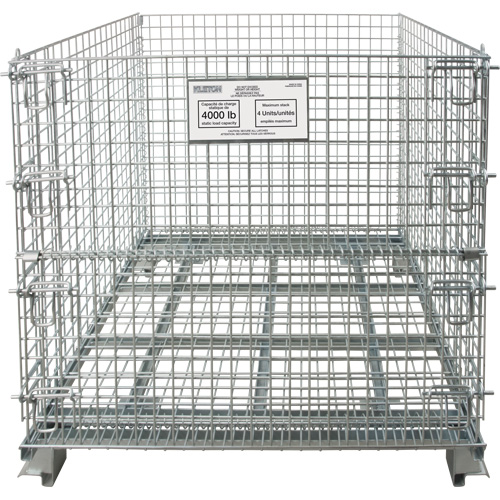 Conteneur repliable en m&eacute;tal grillag&eacute;, 40" la x 32" p x 34" h, Capacit&eacute; de 4000 lb Les Distributions ICE