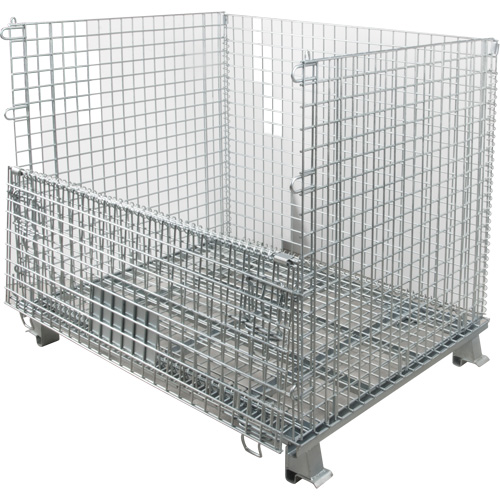 Conteneur repliable en m&eacute;tal grillag&eacute;, 40" la x 32" p x 34" h, Capacit&eacute; de 4000 lb Les Distributions ICE