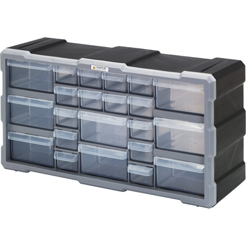 Armoire &agrave; tiroir, Plastique, 22 tiroirs, 19-1/2" x 6-1/4" x 10", Noir Les Distributions ICE