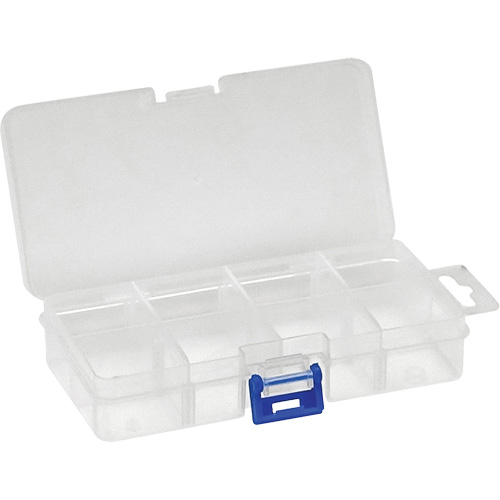 Boîte &agrave; compartiments en plastique, 2,75" la x 5,5" p x 1,25" h, 8 compartiments Les Distributions ICE