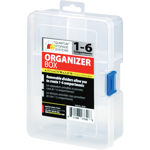 Boîte &agrave; compartiments en plastique, 4,75" la x 6,75" p x 2,25" h, 6 compartiments Les Distributions ICE