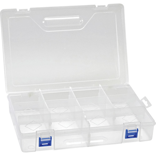 Boîte &agrave; compartiments en plastique, 7,75" la x 11,75" p x 2,2" h, 10 compartiments Les Distributions ICE
