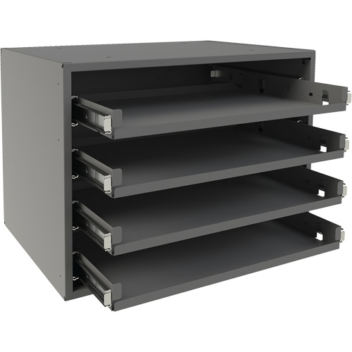 Small Bearing Rack, Steel, 4 Slots, 15-9/16" W x 11-7/8" D x 11-5/16" H, Grey Les Distributions ICE