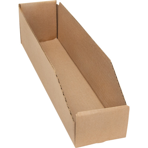 Deep Corrugated Parts Bins, 3-3/4" W x 17-1/4" D x 4-1/2" H, Beige Les Distributions ICE
