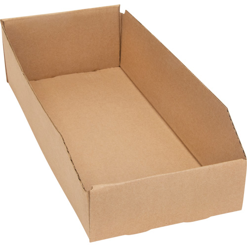 Deep Corrugated Parts Bins, 7-3/4" W x 17-1/4" D x 4-1/2" H, Beige Les Distributions ICE